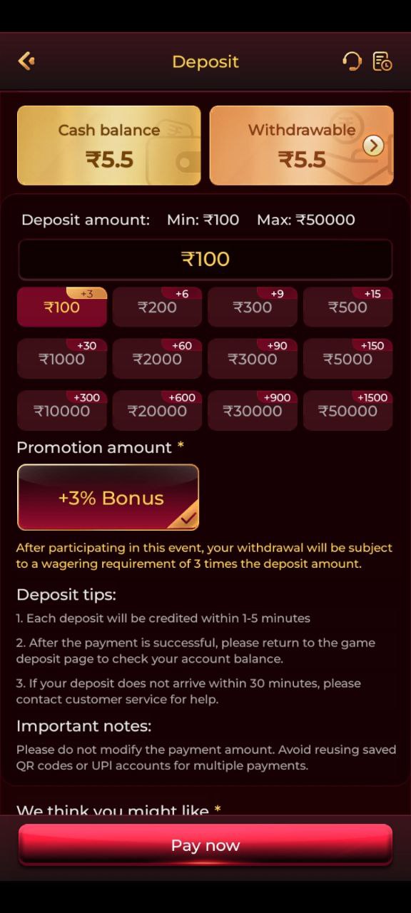 X89 Game Deposit screen showing cash balance, withdrawable amount, and deposit bonus offers up to 3% for instant payments.